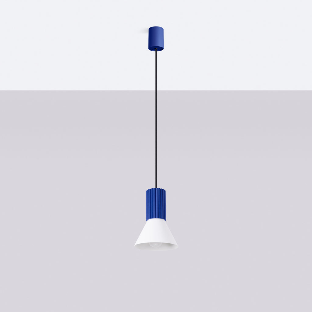 Pendelleuchte ESTRIA 1 weiß & ultramarin Sollux Lighting
