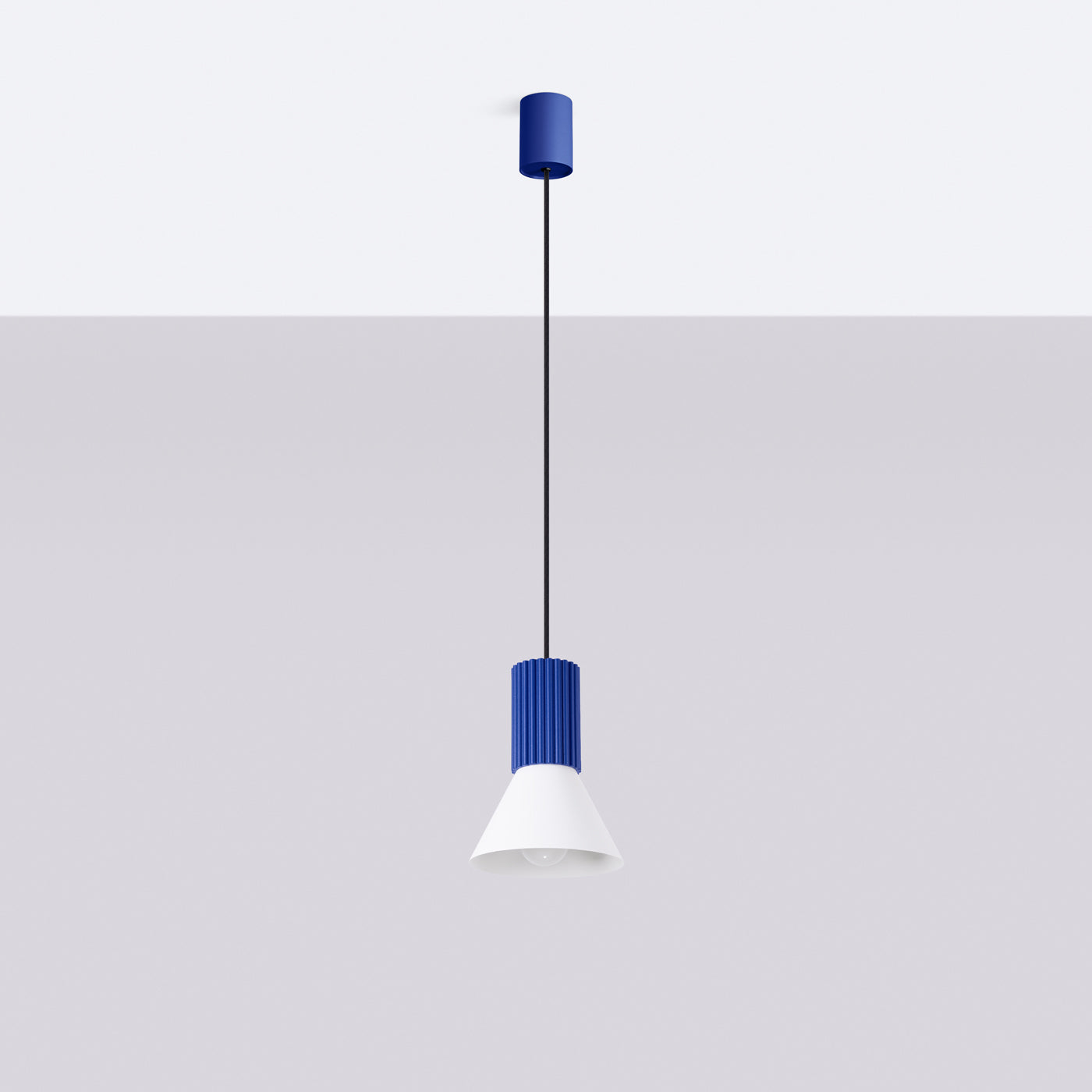Pendelleuchte ESTRIA 1 weiß & ultramarin Sollux Lighting