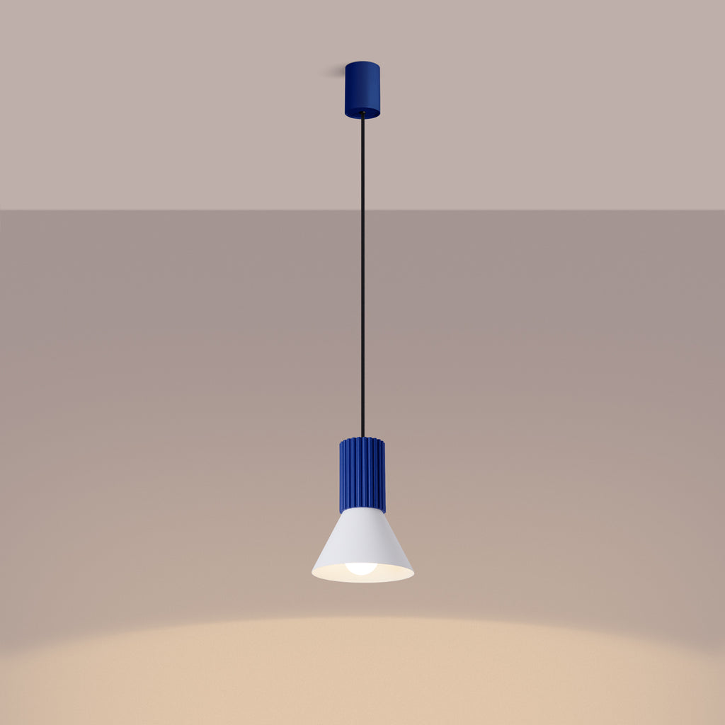 Pendelleuchte ESTRIA 1 weiß & ultramarin Sollux Lighting