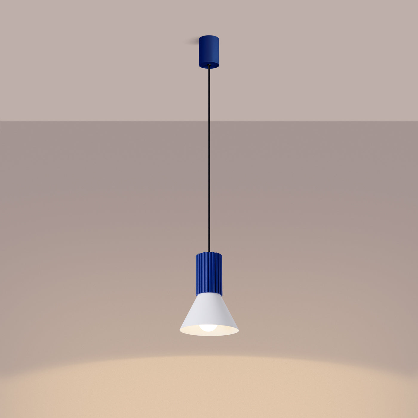 Pendelleuchte ESTRIA 1 weiß & ultramarin Sollux Lighting