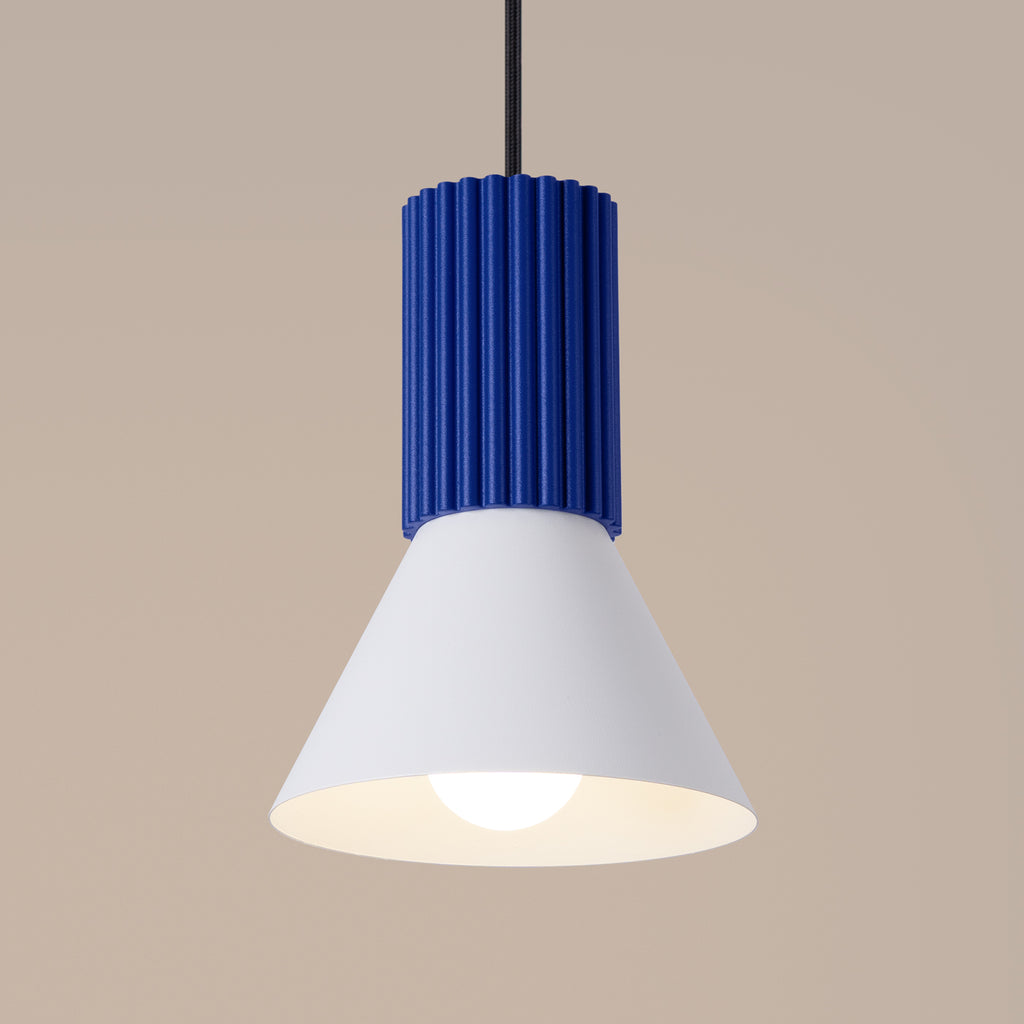 Pendelleuchte ESTRIA 1 weiß & ultramarin Sollux Lighting
