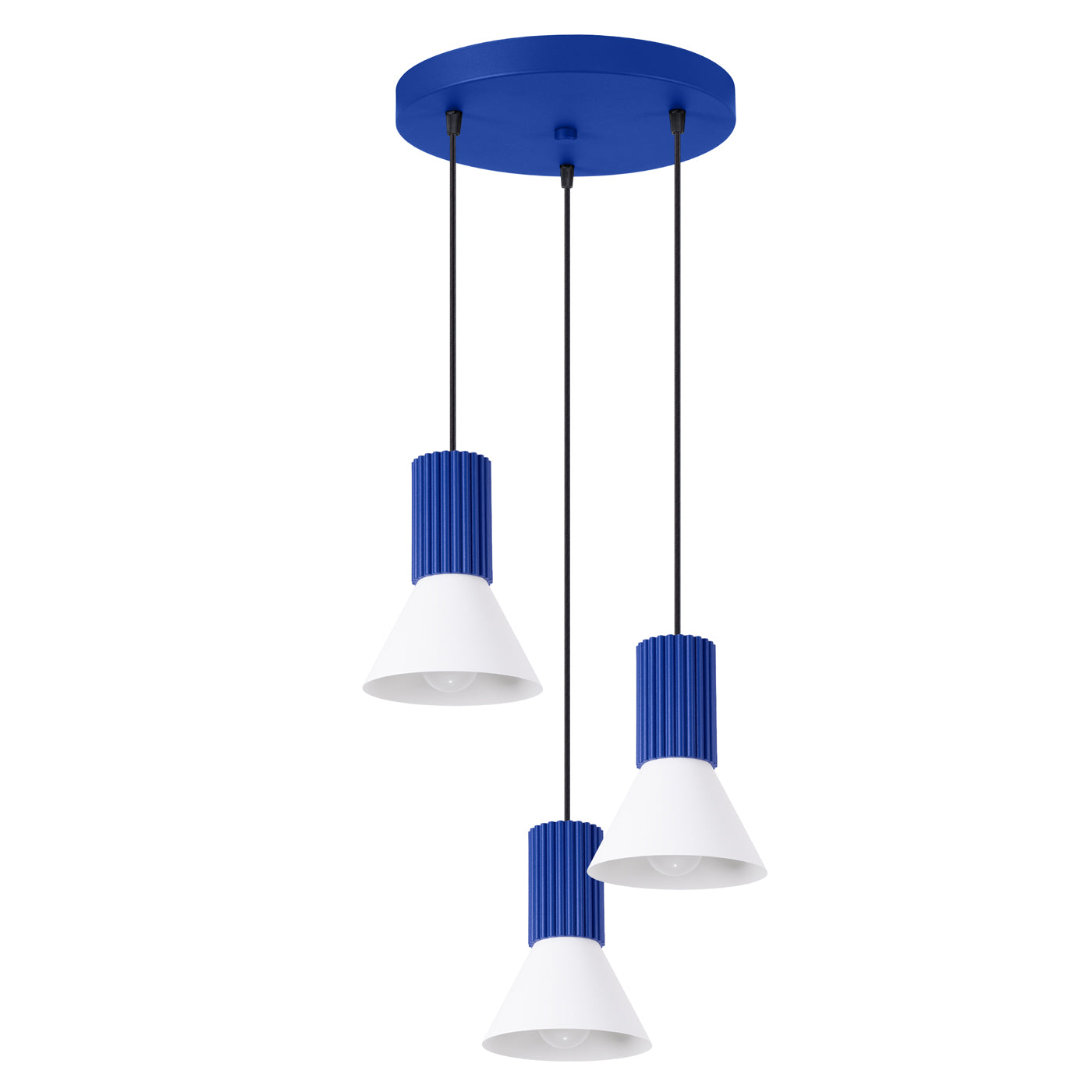 Pendelleuchte ESTRIA 3P weiß & ultramarin Sollux Lighting