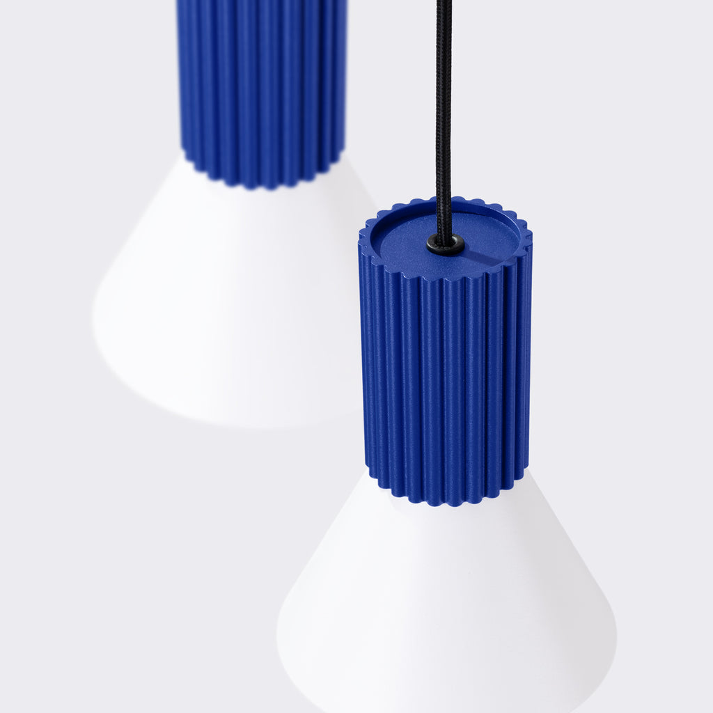 Pendelleuchte ESTRIA 3P weiß & ultramarin Sollux Lighting