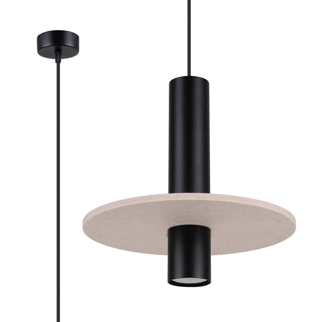 Pendelleuchte PELTA 1 schwarz & beige Sollux Lighting