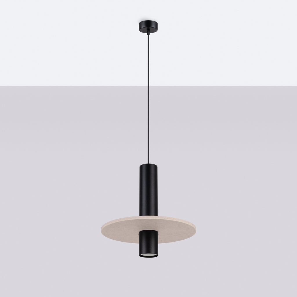 Pendelleuchte PELTA 1 schwarz & beige Sollux Lighting