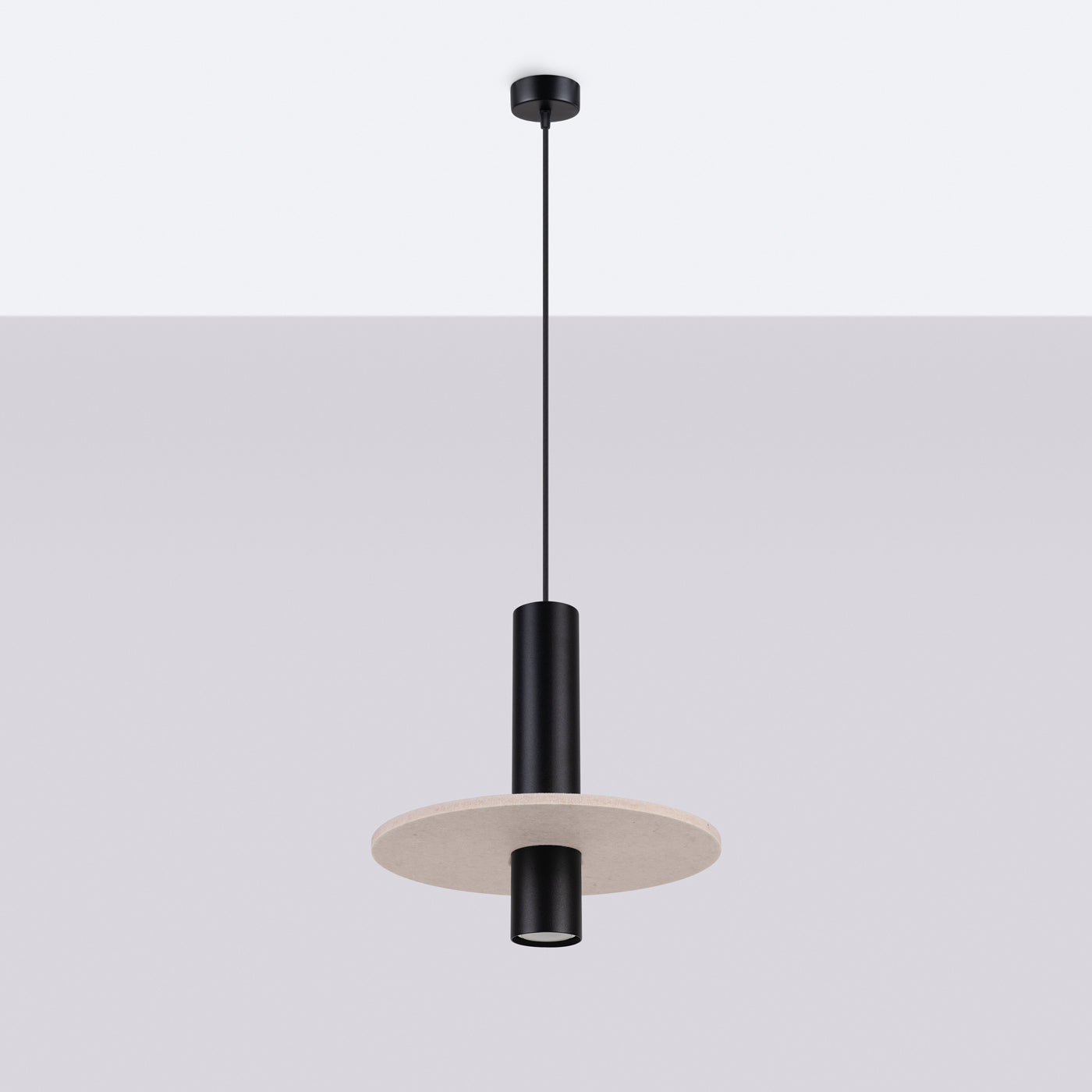 Pendelleuchte PELTA 1 schwarz & beige Sollux Lighting