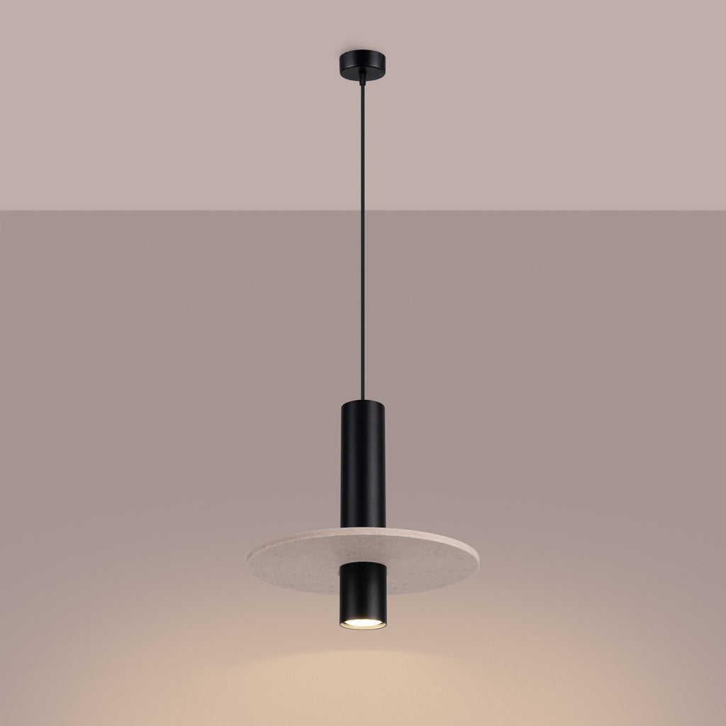 Pendelleuchte PELTA 1 schwarz & beige Sollux Lighting