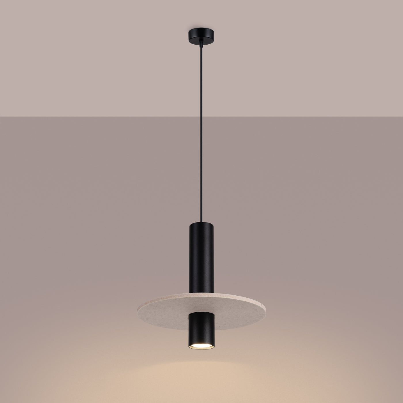 Pendelleuchte PELTA 1 schwarz & beige Sollux Lighting