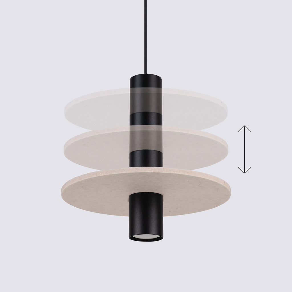 Pendelleuchte PELTA 1 schwarz & beige Sollux Lighting