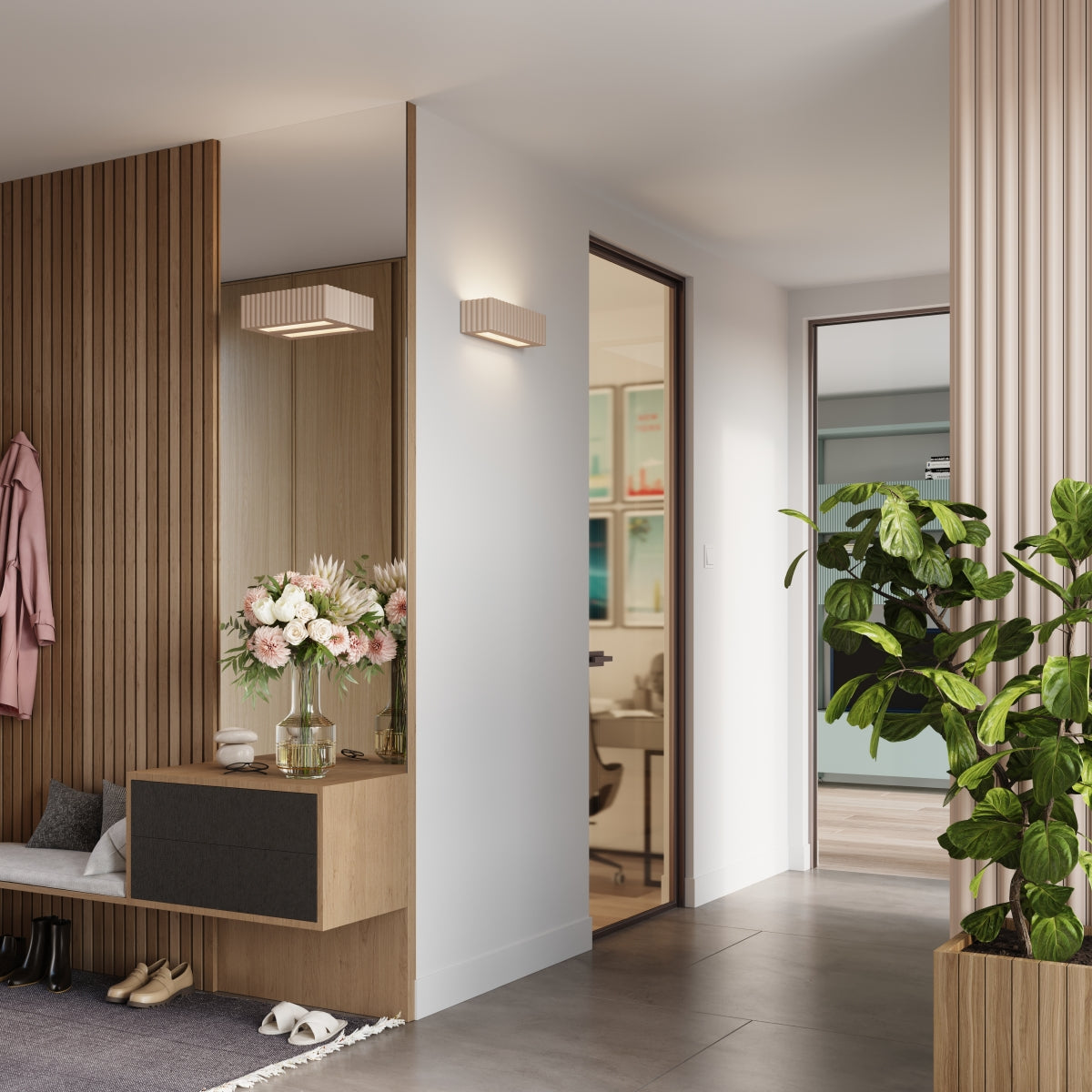 Wandleuchte Keramik RIGATA taupe Sollux Lighting