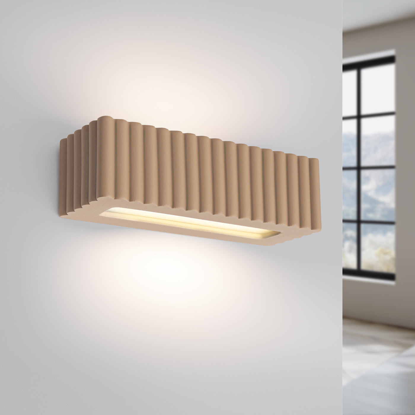 Wandleuchte Keramik RIGATA taupe Sollux Lighting