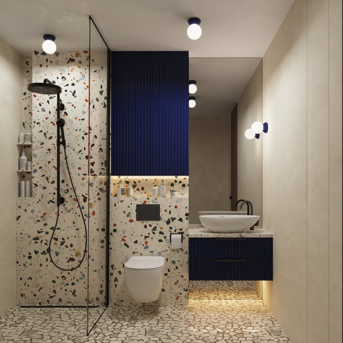 Wandleuchte ZORI ultramarin IP44 Sollux Lighting