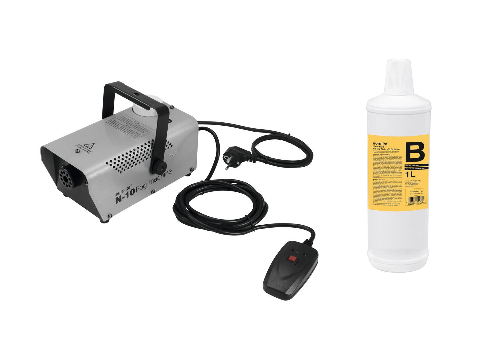 EUROLITE Set N-10 silber + B2D Basic Nebelfluid