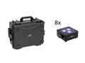 EUROLITE Set 8x AKKU Flat Light 3 sw + Kunststoffcase mit Trolley