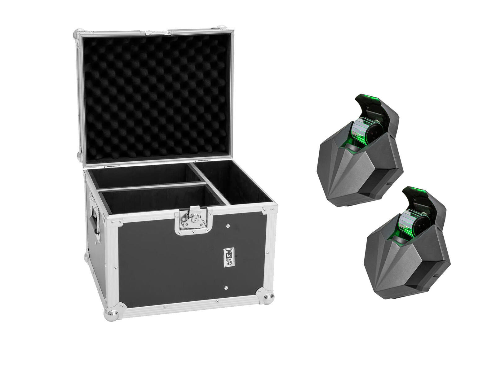 EUROLITE Set 2x LED CAT-80 Strahleneffekt + Flightcase