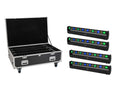 EUROLITE Set 4x LED BAR-8 SWING QCL Leiste + Flightcase mit Rollen