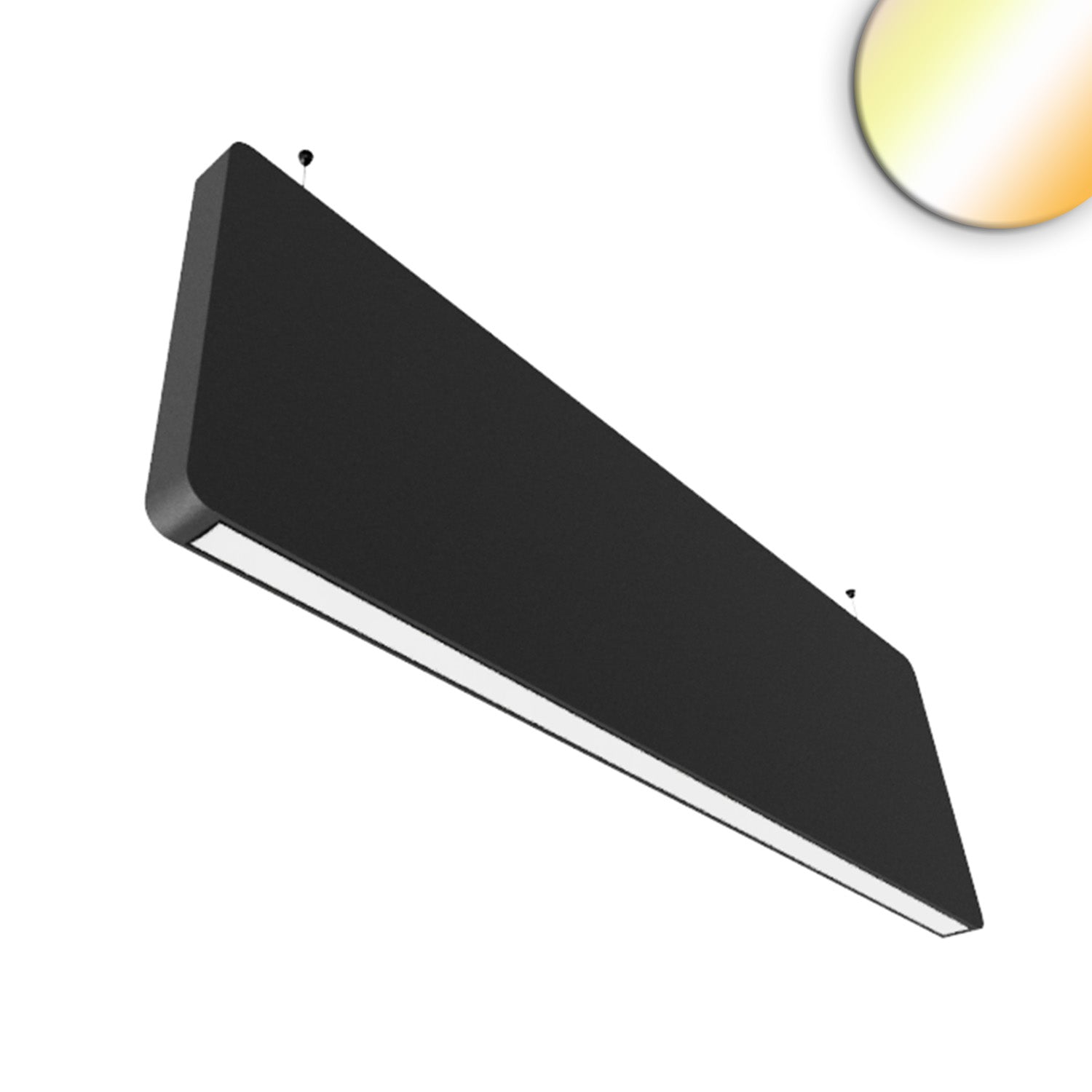 Akustik-Pendel-BAFFEL LAMP30HID 59W schwarz, 1250mm, opal+, Zigbee + Sys-Pro dimmbar, CCT+RGB