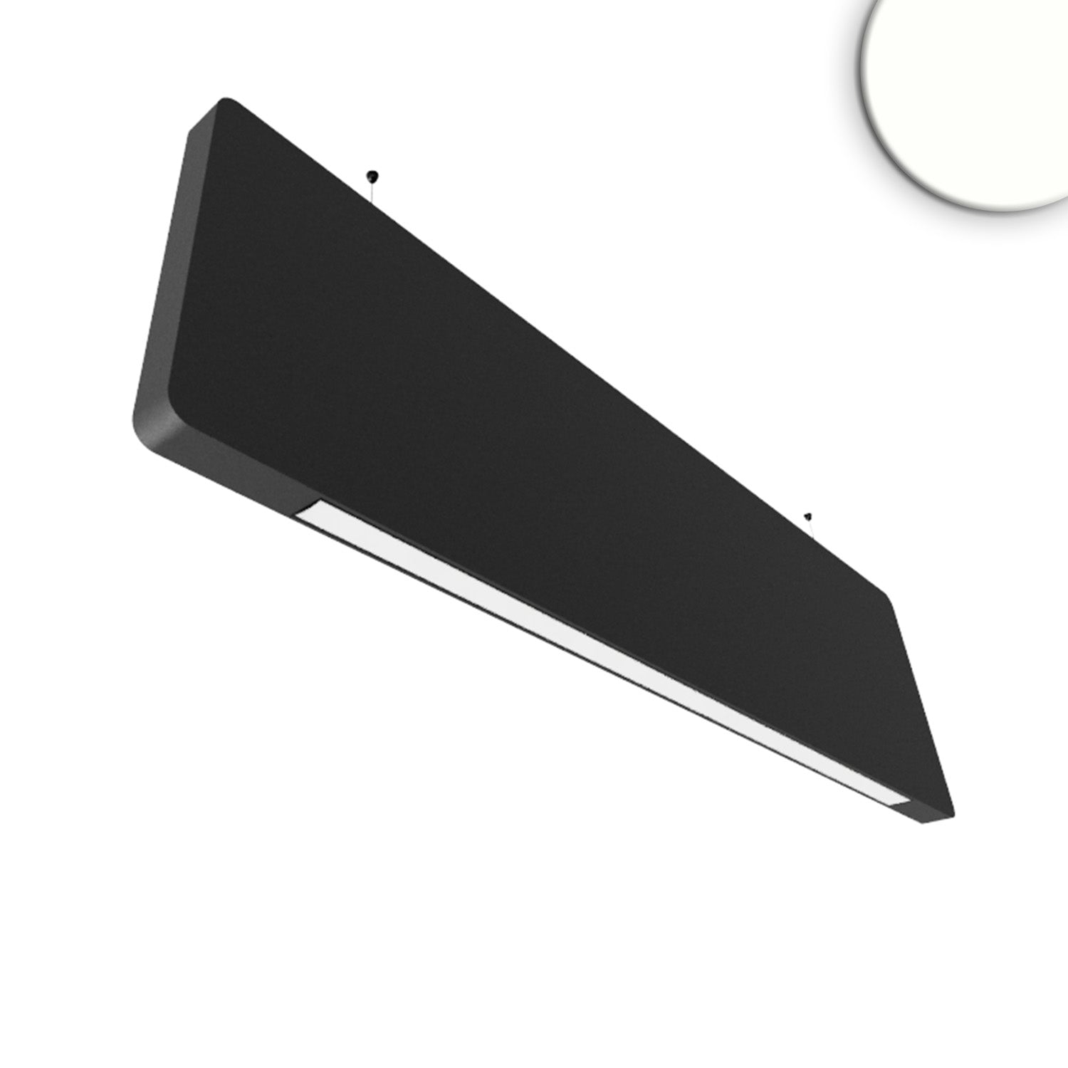 Akustik-Pendel-BAFFEL LAMP30HID 59W schwarz, 1500mm, prismatisch, Sys-Pro Funk dimmbar, 4000K+SkyBlu