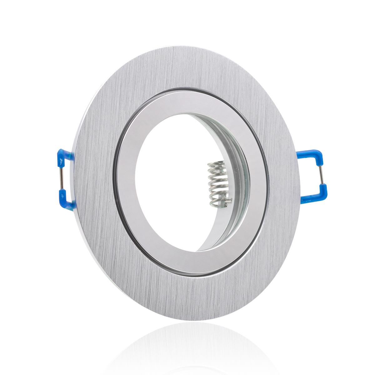 Einbaustrahler Rahmen rund starr IP44 Feuchtraum Klickverschluss - Farbe: Alu-gebürstet