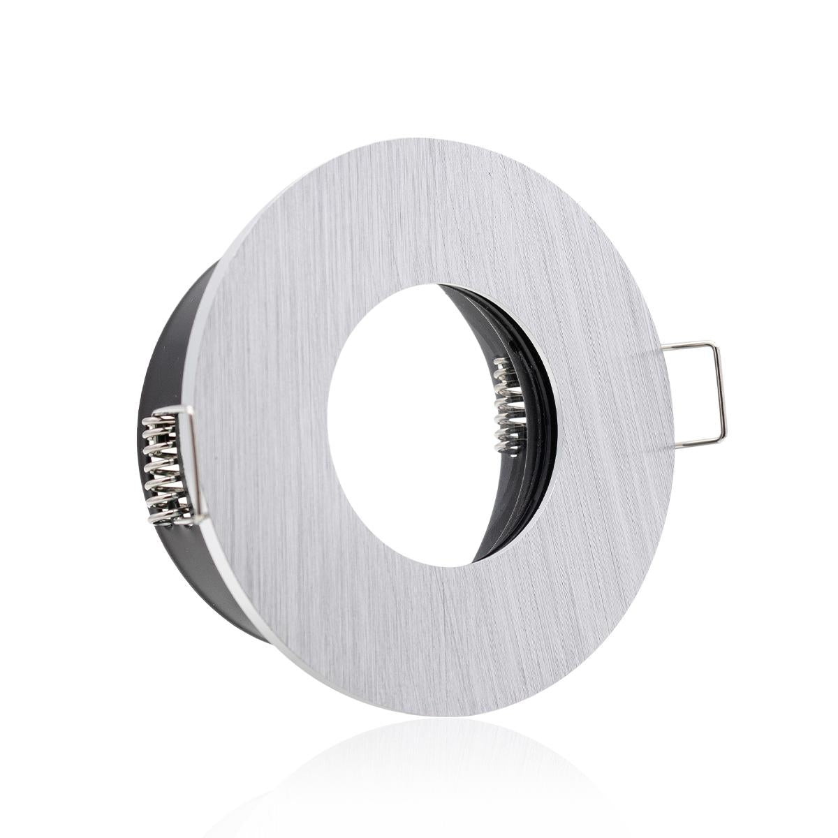 Einbaustrahler Rahmen rund starr IP65 Bad Außenbereich Klickverschluss - Farbe: Alu-gebürstet