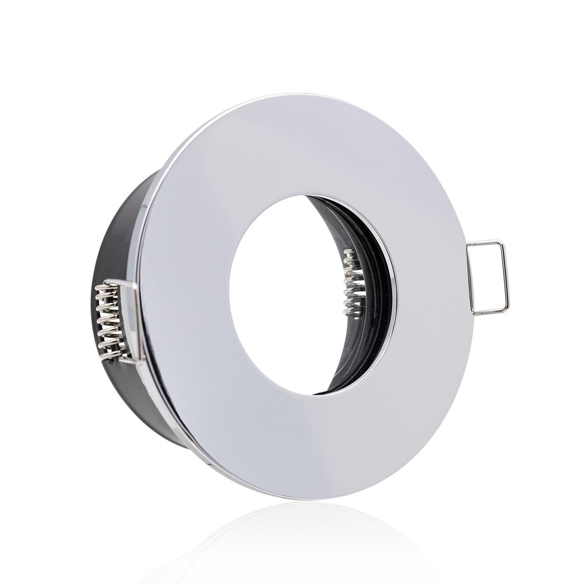 Einbaustrahler Rahmen rund starr IP65 Bad Außenbereich Klickverschluss - Farbe: Chrom
