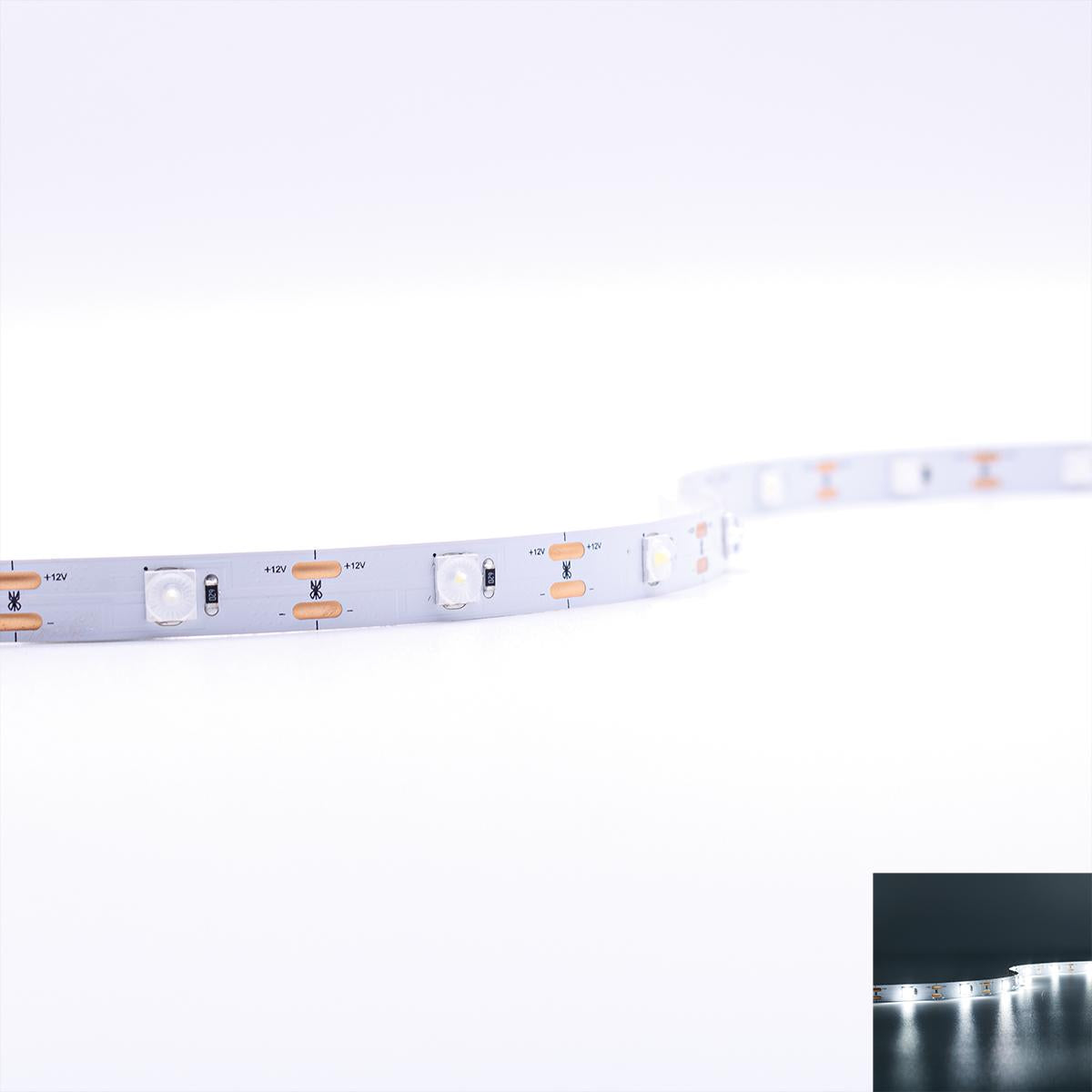 Strip mit Linse 12V LED Streifen 5M 18W/m 28LED/m 10mm - Lichtfarbe: Kaltweiß 6000K - Schutzart: IP20