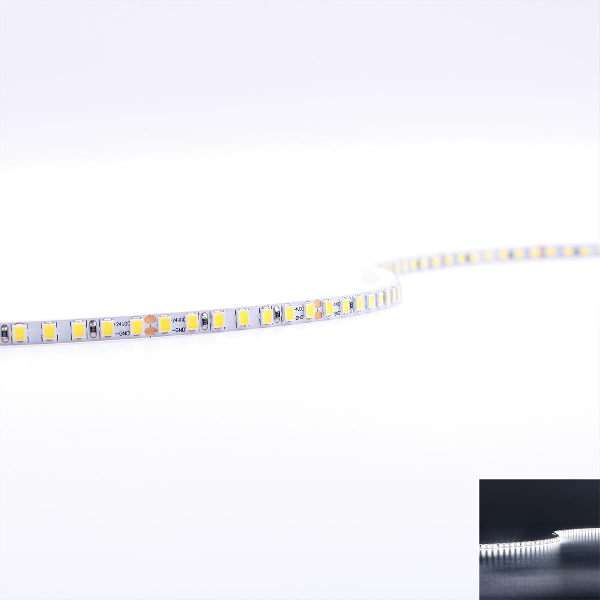 Strip 24V CRI90 LED Streifen 5M 10W/m 168LED/m 5mm - Lichtfarbe: Kaltweiß 6000K - Schutzart: IP20