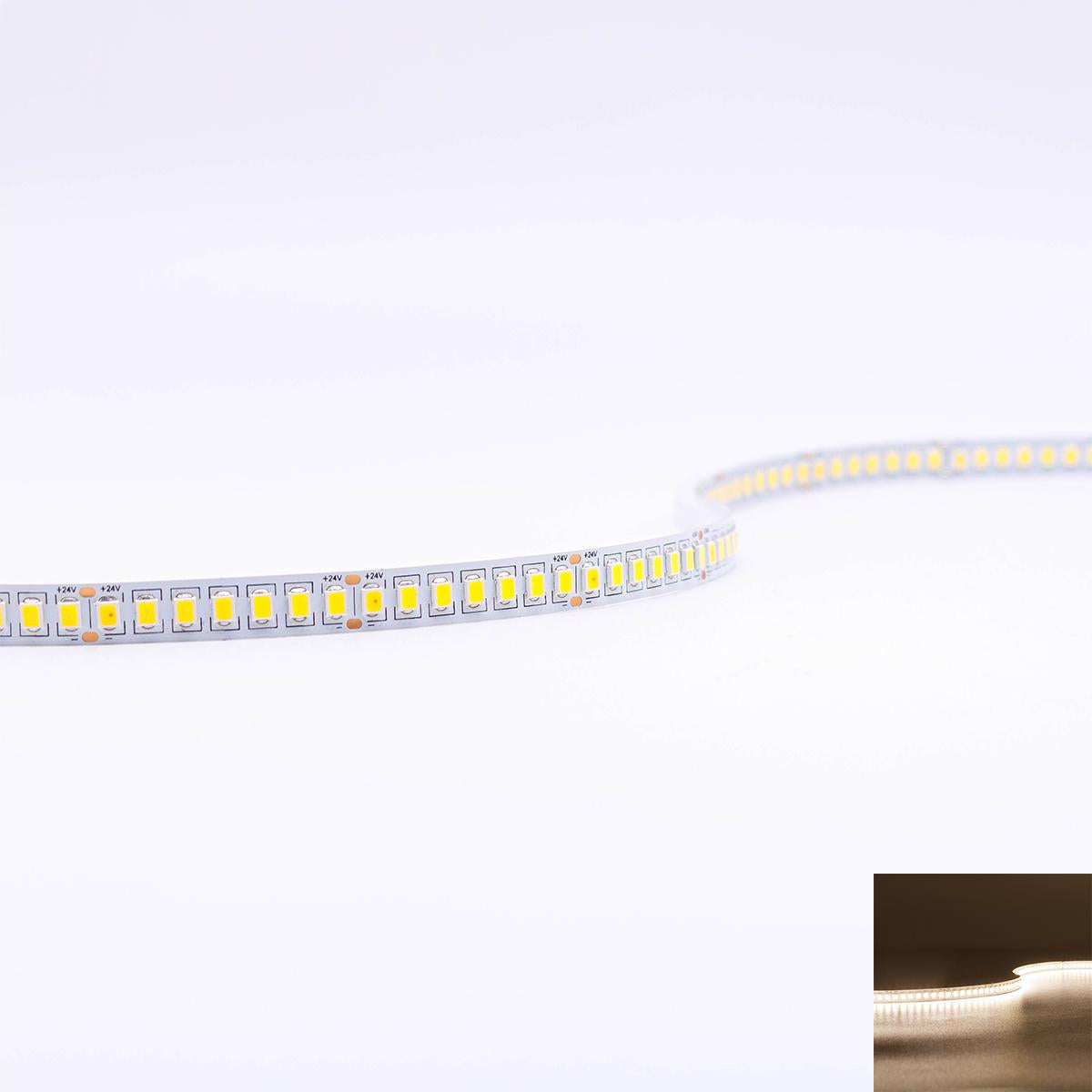 Strip 24V LED Streifen 5M 15W/m 210LED/m 8mm - Lichtfarbe: Neutralweiß 4000K - Schutzart: IP20