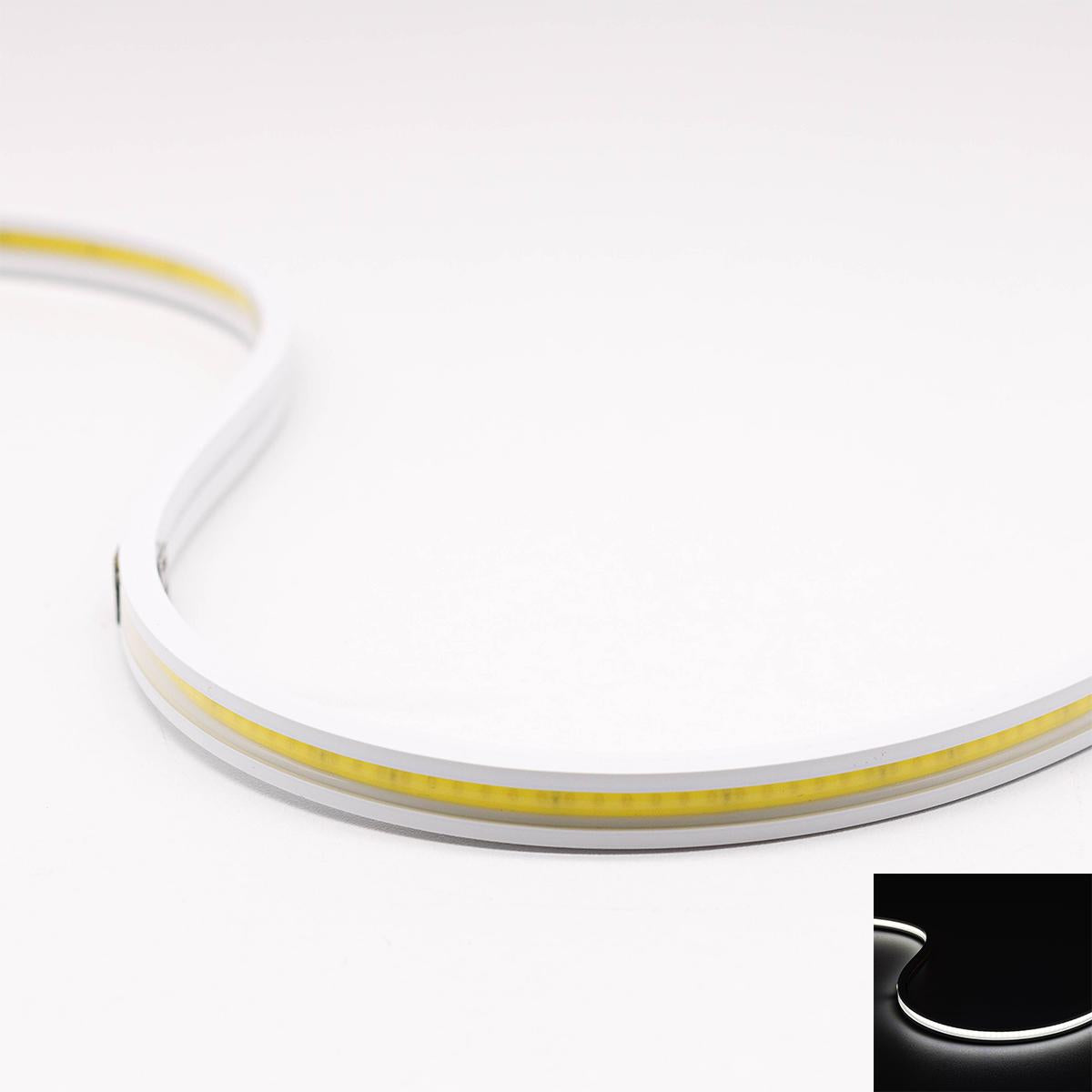 COB 24V LED Streifen 5M 7.7W/m 336LED/m 4mm - Lichtfarbe: Kaltweiß 6000K - Schutzart: IP67