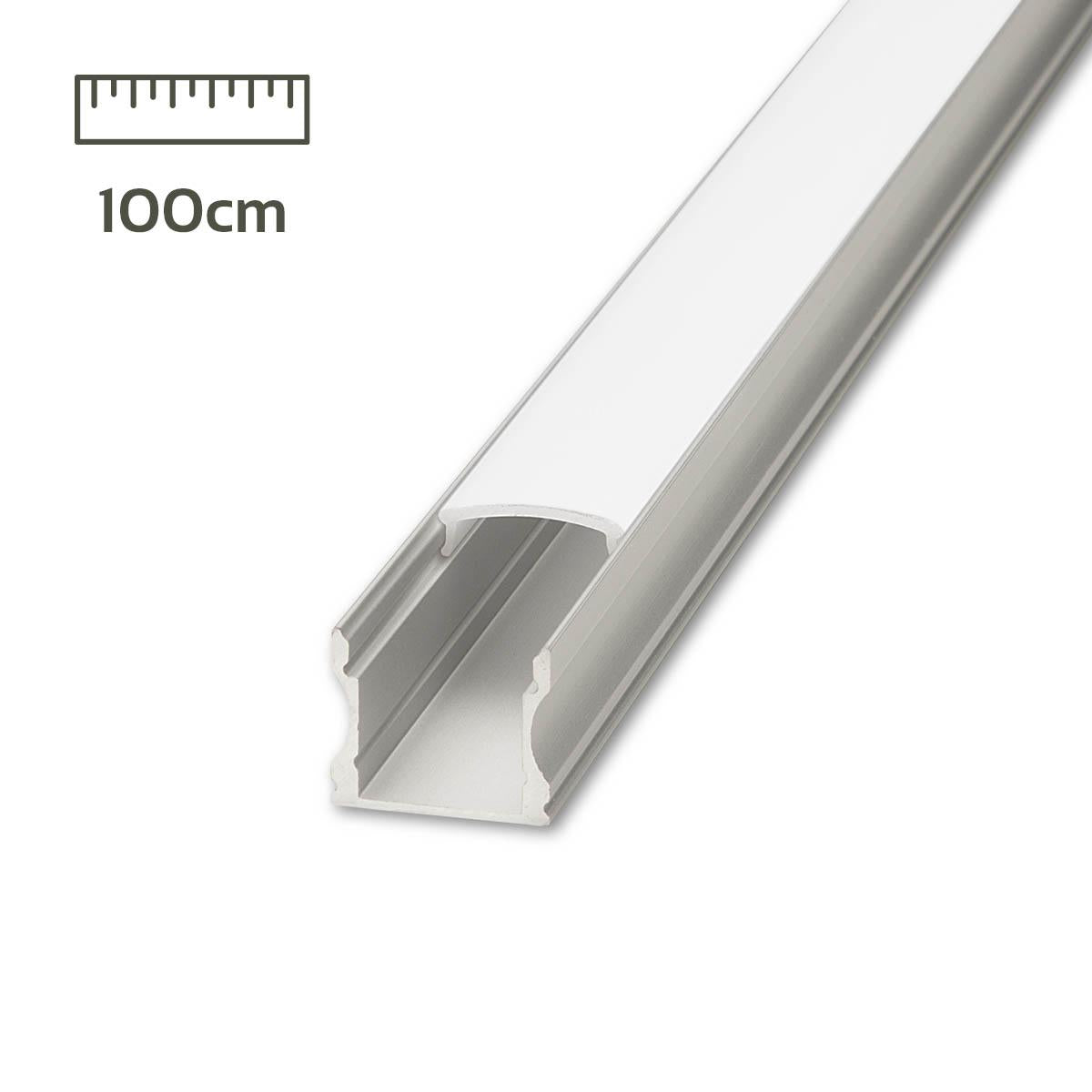 LED Aufbau U-Profil eloxiert 17,3 x 14,5mm opal - Länge: 100cm