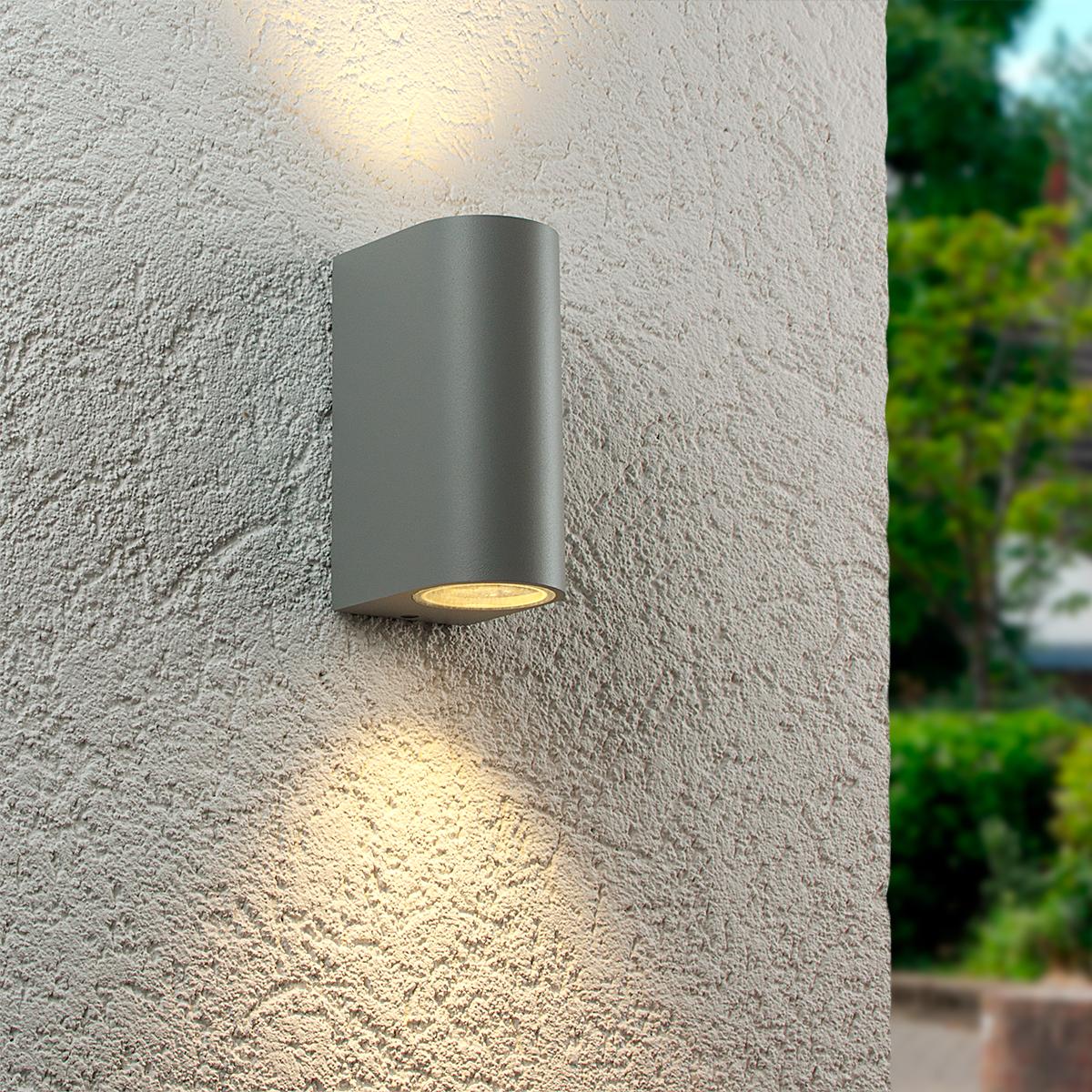 Außenleuchte Wandleuchte Frame UP&DOWN rund für GU10 IP54 - Farbe: Silber