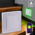 LED Treppenleuchte IP44 eckig Alu-gebürstet - Lichtfarbe: Smart Tuya RGB CCT 3W - Lichtaustritt: Doppio
