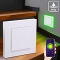 LED Treppenleuchte IP44 eckig weiß - Lichtfarbe: Smart Tuya RGB CCT 3W - Lichtaustritt: Doppio