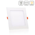 LED Panel Einbaustrahler eckig weiss - Lichtfarbe: Warmweiß 3000K - Ausführung: 12W 170x170mm Ausschnitt 155x155mm