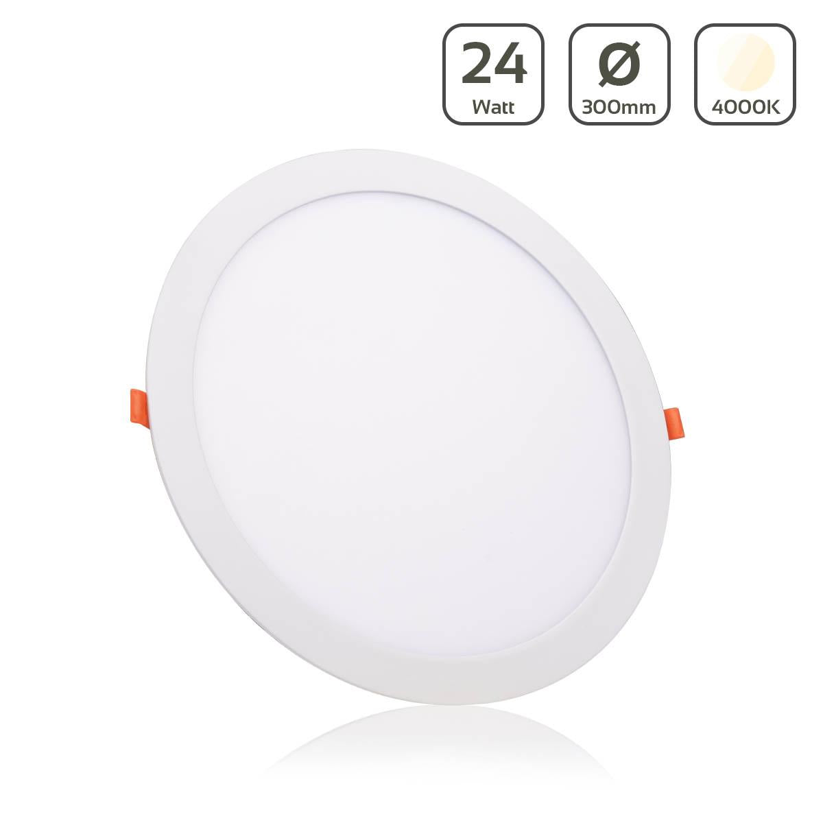 LED Panel Einbaustrahler rund weiss - Lichtfarbe: Neutralweiß 4000K - Ausführung: 24W Ø300mm Ausschnitt Ø285mm