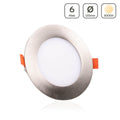 LED Panel Einbaustrahler rund silber - Lichtfarbe: Warmweiß 3000K - Ausführung: 6W Ø120mm Ausschnitt Ø110mm