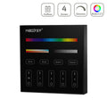 MiBoxer RGB+CCT Wandschalter 4 Zonen Aufbau Dimmen Schalten Farbsteuerung batteriebetrieben B4 - Farbe: schwarz