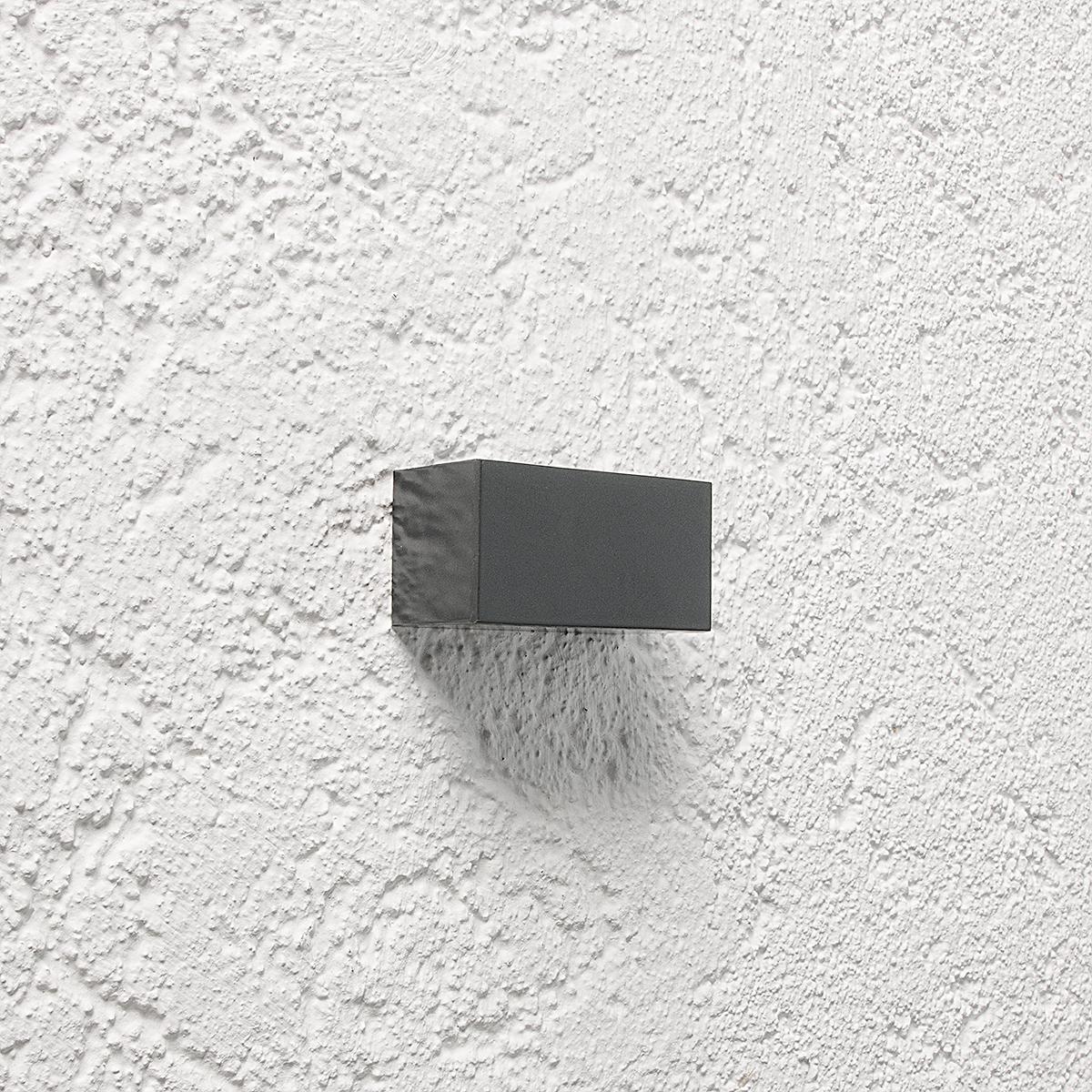 3D Hausnummer - Bindestrich Edelstahl anthrazit RAL7016 Schriftart Arial