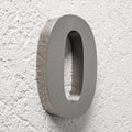 3D Hausnummer 0 Edelstahl V2A unbeleuchtet Arial