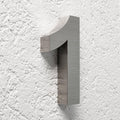 3D Hausnummer 1 Edelstahl V2A unbeleuchtet Arial