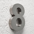 3D Hausnummer 8 Edelstahl V2A unbeleuchtet Arial