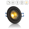 Einbauspot IP44 rund starr - Farbe: schwarz - LED Leuchtmittel: GU10 5W warmweiß dimmbar