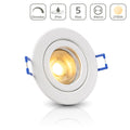 Einbauspot IP44 rund starr - Farbe: weiß - LED Leuchtmittel: GU10 5W warmweiß dimmbar