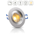 Einbauspot IP44 rund starr - Farbe: Alu-gebürstet - LED Leuchtmittel: GU10 5W warmweiß dimmbar