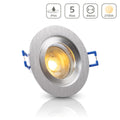 Einbauspot IP44 rund starr - Farbe: Alu-gebürstet - LED Leuchtmittel: GU10 5W warmweiß