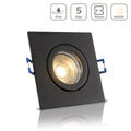 Einbauspot IP44 eckig - Farbe: Schwarz - LED Leuchtmittel: GU10 5W neutralweiß