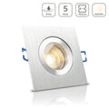 Einbauspot IP44 eckig - Farbe: Alu-gebürstet - LED Leuchtmittel: GU10 5W neutralweiß