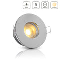 Einbauspot IP65 rund - Farbe: Chrom - LED Leuchtmittel: GU10 5W warmweiß