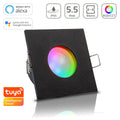 Einbauspot IP65 eckig - Farbe: Schwarz - LED Leuchtmittel: GU10 5,5W RGB+CCT Smart