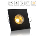 Einbauspot IP65 eckig - Farbe: Schwarz - LED Leuchtmittel: GU10 5W warmweiß dimmbar